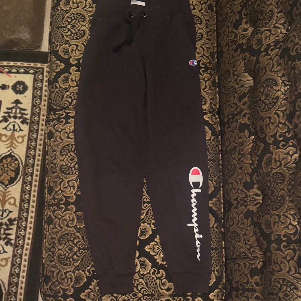 Champion Kids Black Joggers with Logo Detail